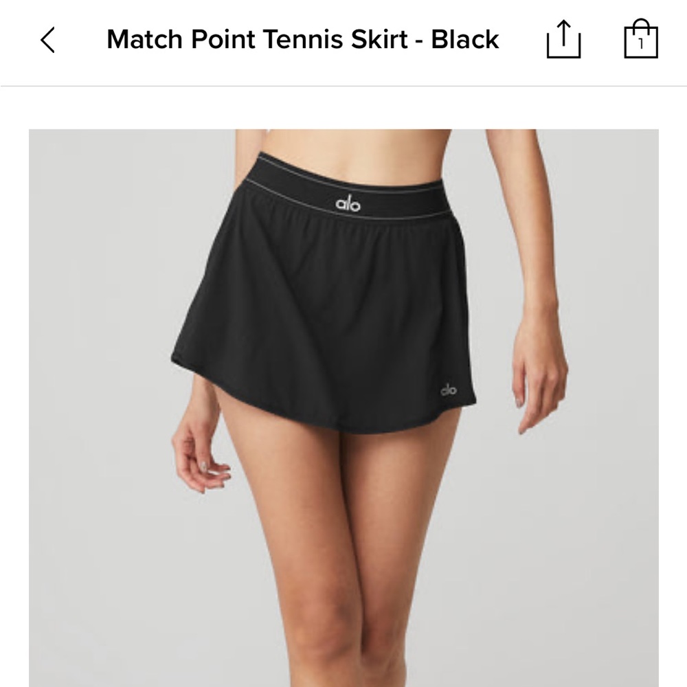 NWT Alo Yoga Black Tennis Skirt